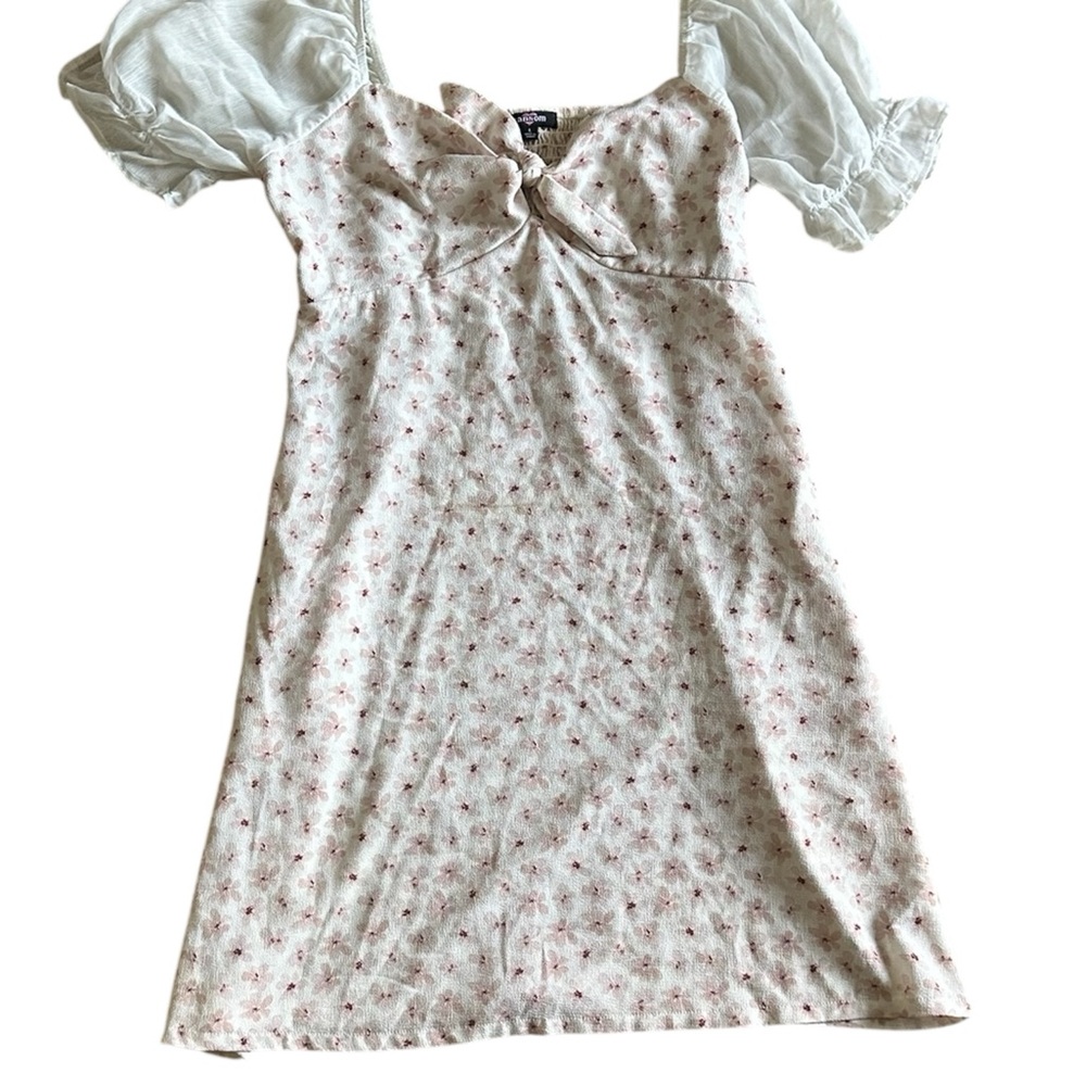 Floral Puff Sleeve Mini Dress (C4)